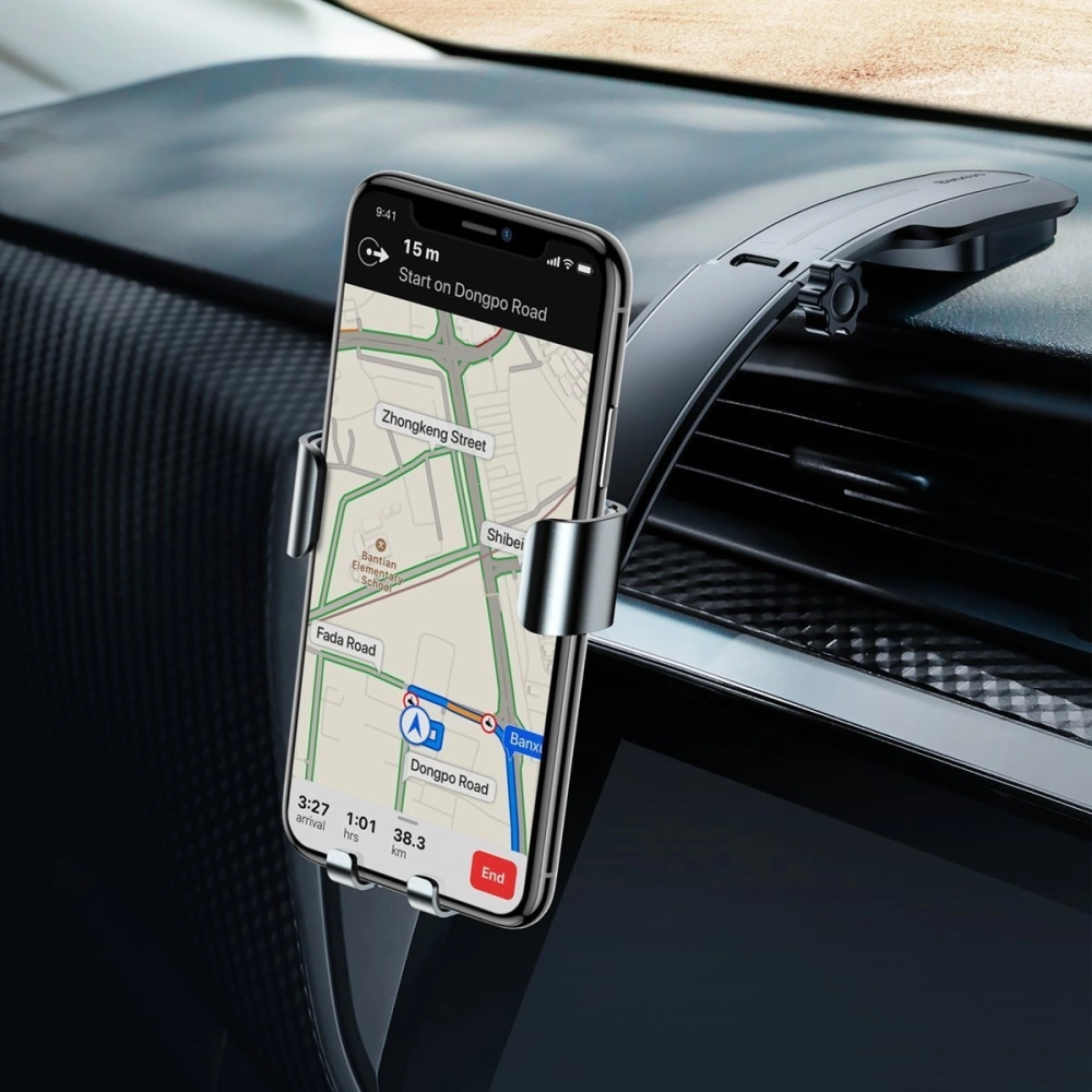 Wholesale Baseus Metal Age Gravitational car holder connecting rod type (Silver) - BSU1772SLV - {ean13} - Hurt
