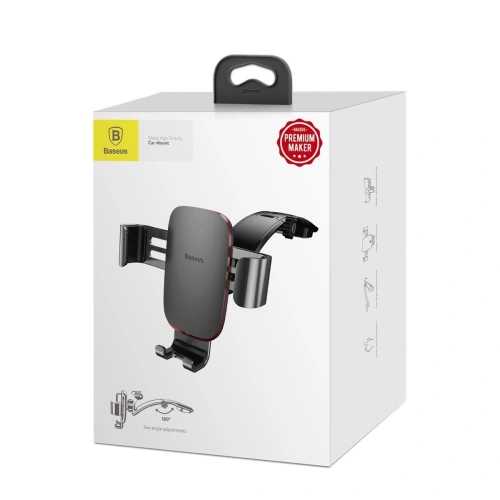 Samochodowy uchwyt grawitacyjny Baseus Metal Age na kokpit (ciemny szary)