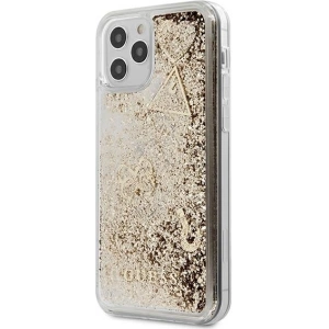Etui Guess GUHCP12MGLHFLGO Apple iPhone 12/12 Pro gold/glitternde Charms Hartschale