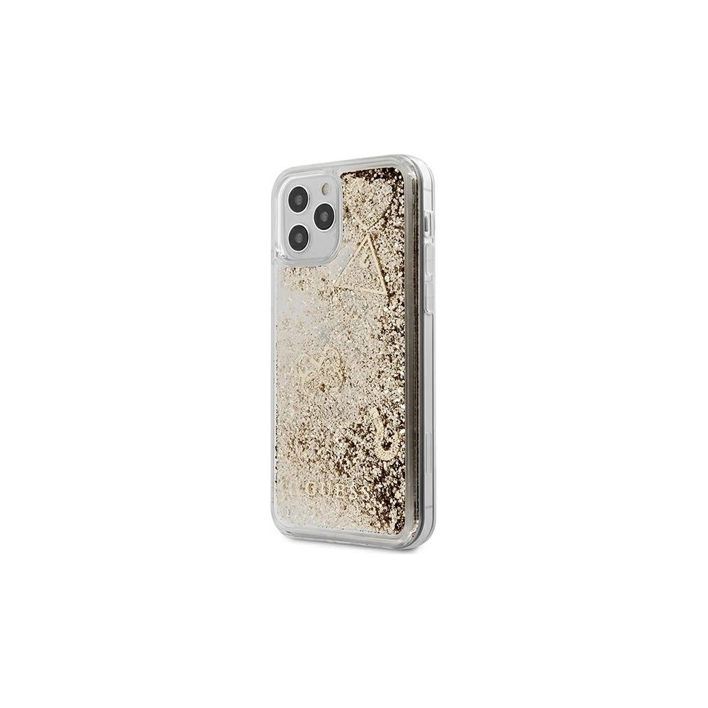 Wholesale Guess GUHCP12MGLHFLGO Apple iPhone 12/12 Pro gold hardcase Glitter Charms - GUE612GLD - {ean13} - Hurt