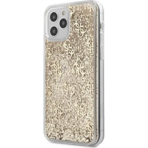 Guess GUHCP12MLG4GSLG Apple iPhone 12/12 Pro gold hardcase 4G Liquid Glitter