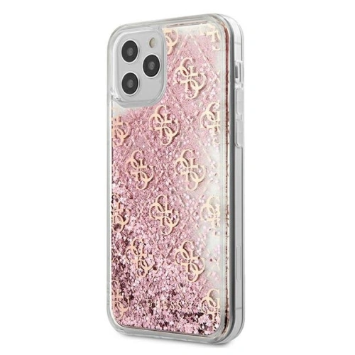 Etui Guess GUHCP12MLG4GSPG Apple iPhone 12/12 Pro różowy/pink hardcase 4G Liquid Glitter