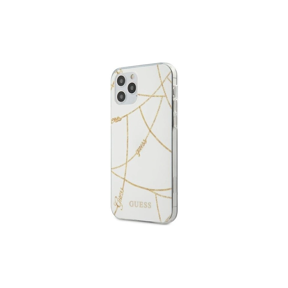 Hurtownia GSM - Etui Guess GUHCP12MPCUCHWH Apple iPhone 12/12 Pro biały/white hardcase Gold Chain Collection - GUE619WHT - {ean13} - Hurt