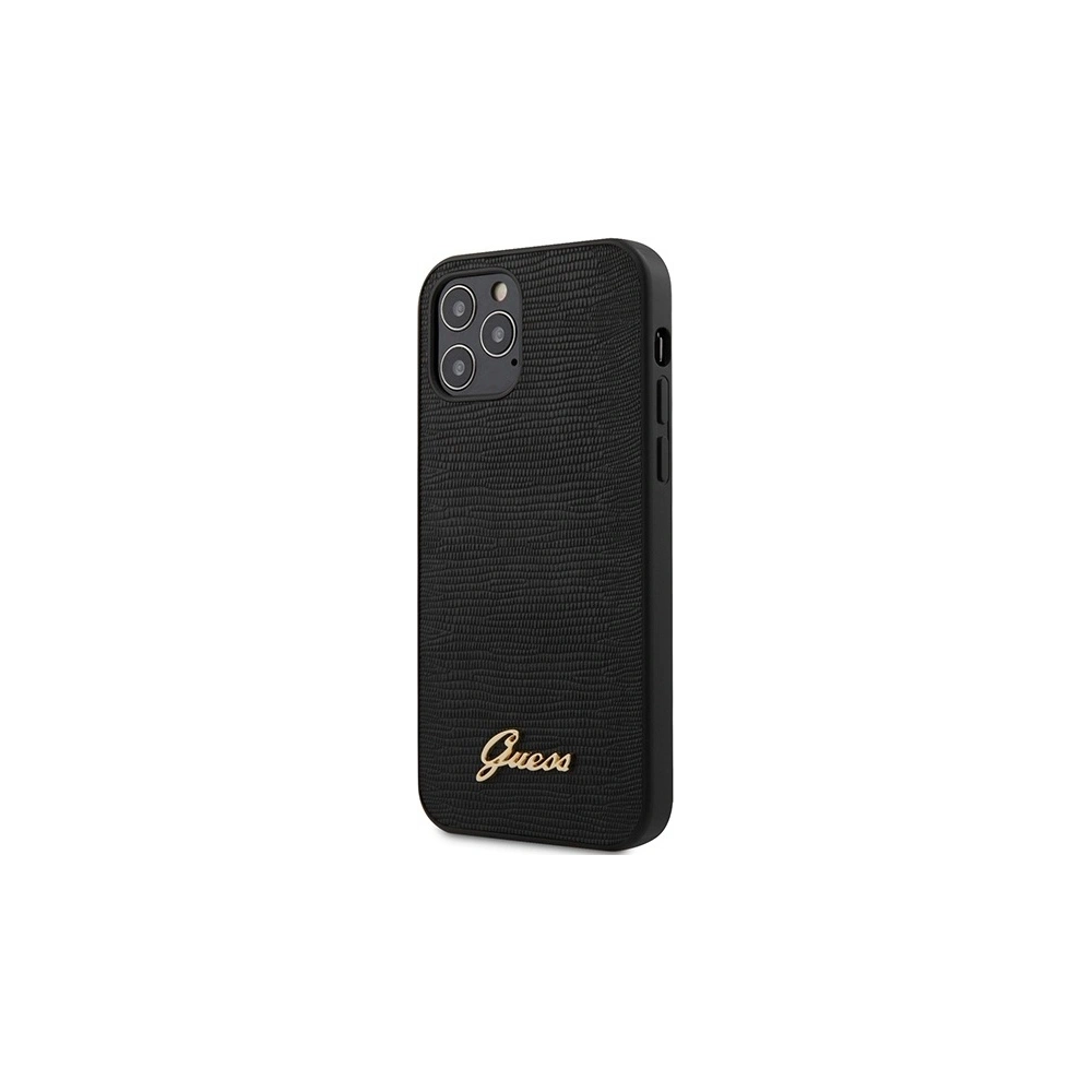 Hurtownia GSM - Etui Guess GUHCP12MPCUMLLIBK Apple iPhone 12/12 Pro schwarz/hardcase Lizard Collection - GUE626BLK - {ean13} - Hurt