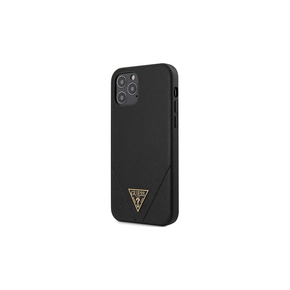 Wholesale Guess GUHCP12MVSATMLBK Apple iPhone 12/12 Pro black hardcase Saffiano - GUE629BLK - {ean13} - Hurt