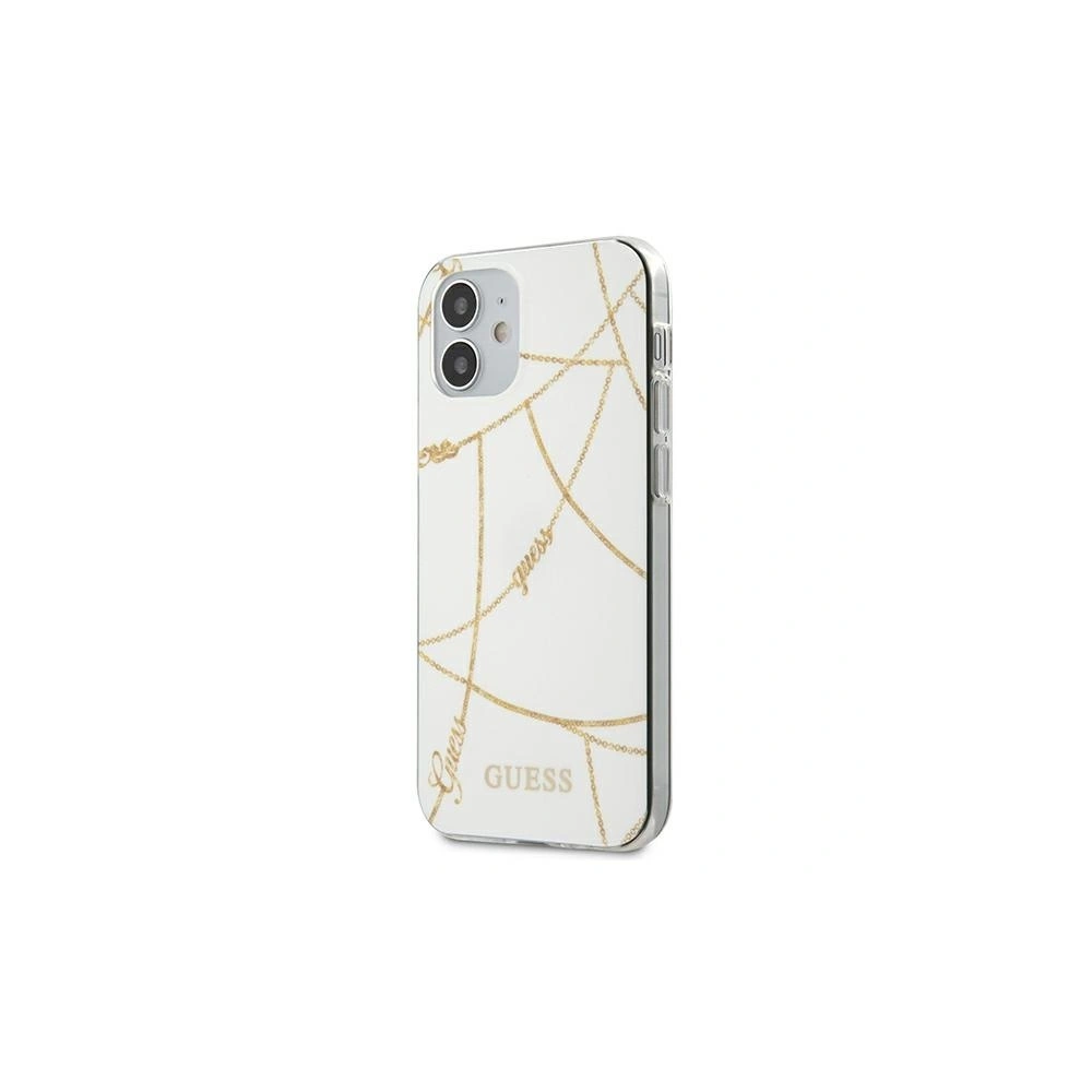 Hurtownia GSM - Etui Guess GUHCP12SPCUCHWH Apple iPhone 12 mini biały/white hardcase Gold Chain Collection - GUE640WHT - {ean13} - Hurt