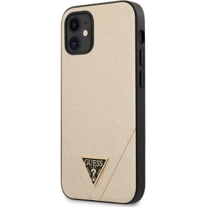 Etui Guess GUHCP12SVSATMLLG Apple iPhone 12 mini złoty/light gold hardcase Saffiano