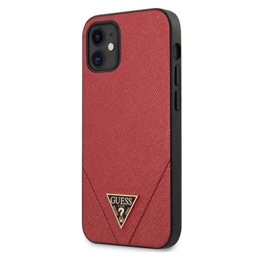 Etui Guess GUHCP12SVSATMLRE Apple iPhone 12 mini czerwony/red hardcase Saffiano