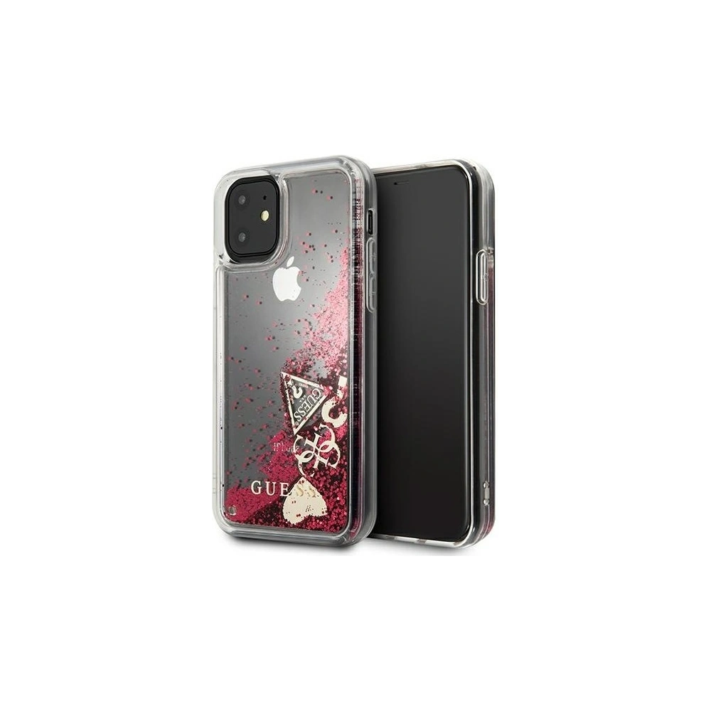 Wholesale Guess GUOHCN61GLHFLRA Apple iPhone 11 raspberry hardcase Glitter Charms - GUE658RAS - {ean13} - Hurt