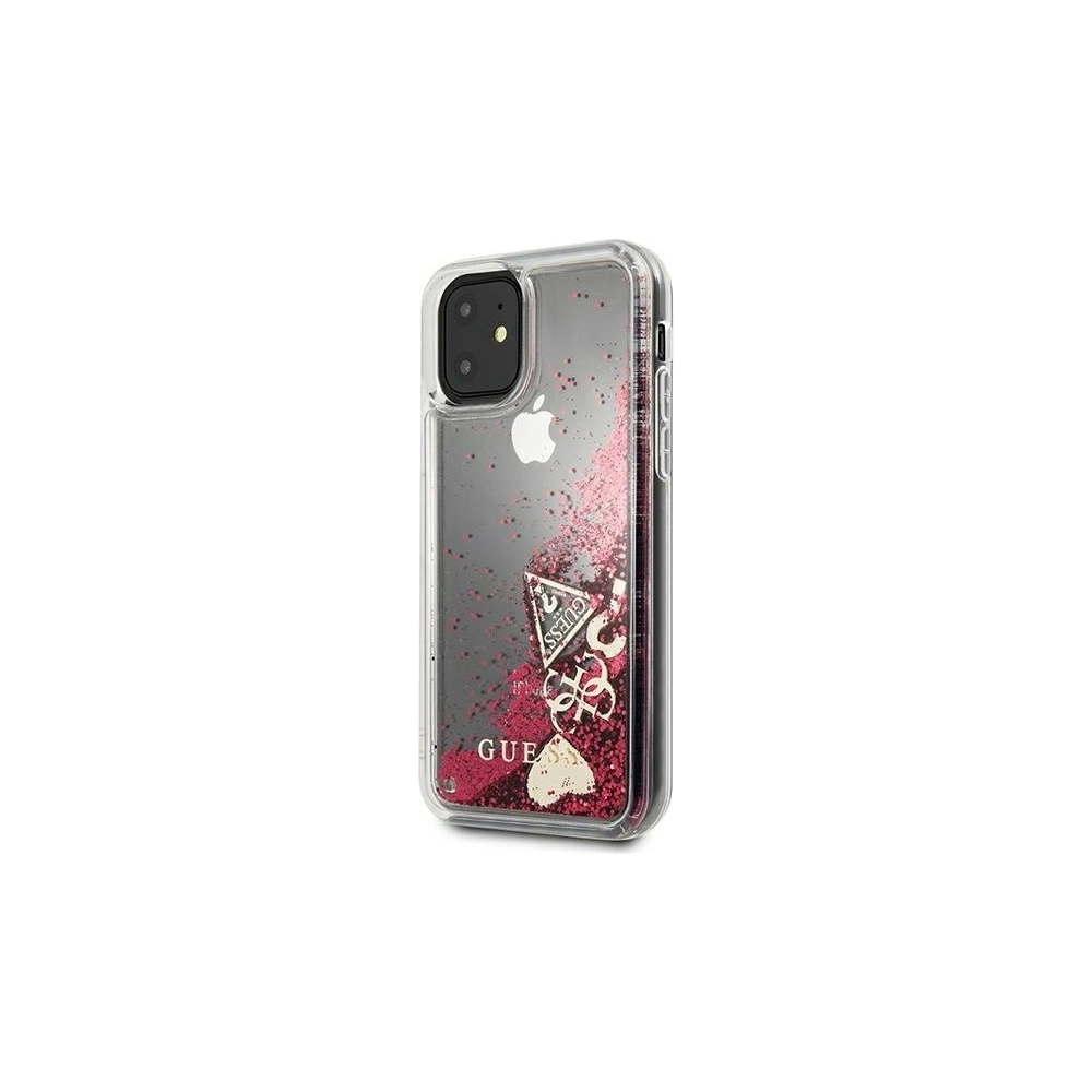 Wholesale Guess GUOHCN61GLHFLRA Apple iPhone 11 raspberry hardcase Glitter Charms - GUE658RAS - {ean13} - Hurt