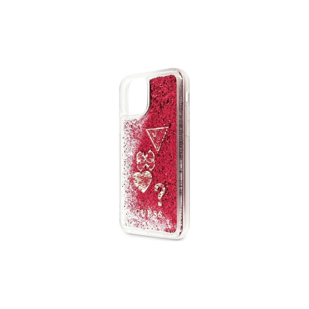 Wholesale Guess GUOHCN61GLHFLRA Apple iPhone 11 raspberry hardcase Glitter Charms - GUE658RAS - {ean13} - Hurt