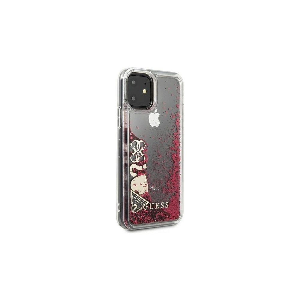 Wholesale Guess GUOHCN61GLHFLRA Apple iPhone 11 raspberry hardcase Glitter Charms - GUE658RAS - {ean13} - Hurt