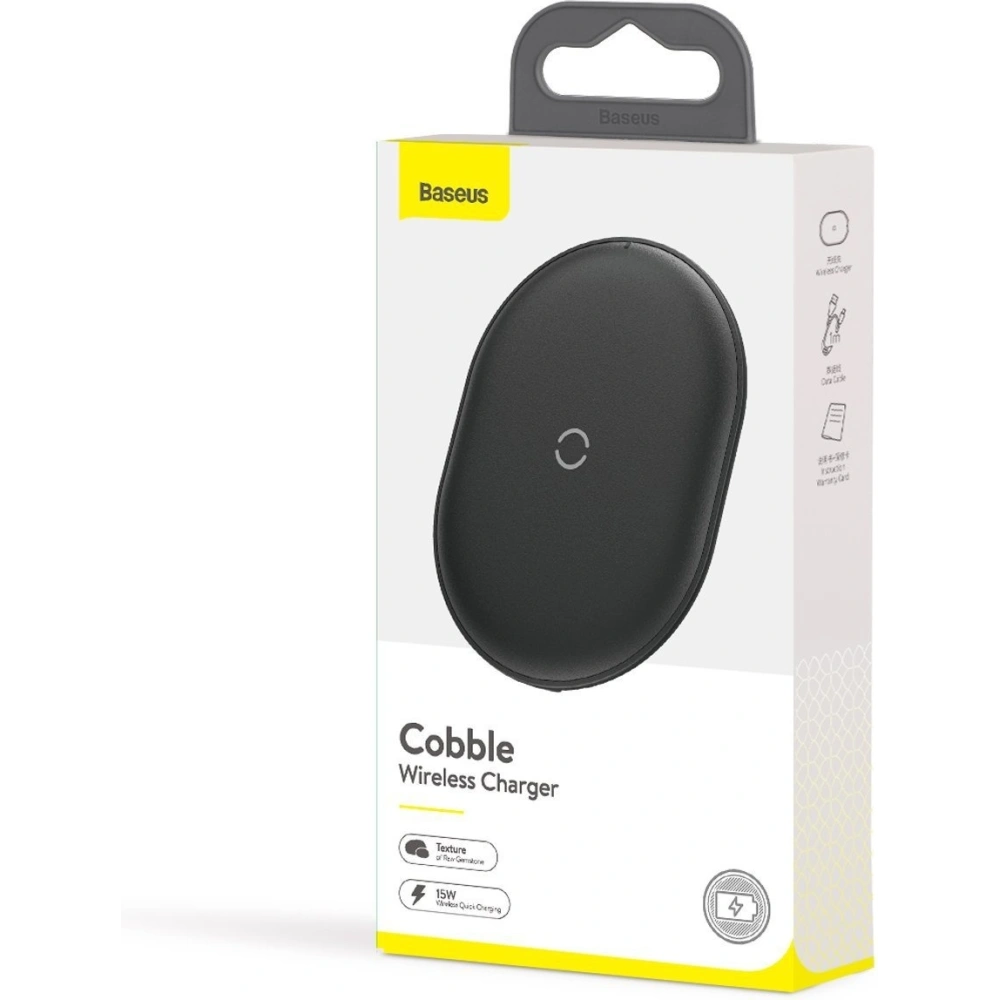 Hurtownia GSM - Încărcător wireless inductiv Baseus Cobble, 15W (negru) - BSU1785BLK - {ean13} - Hurt