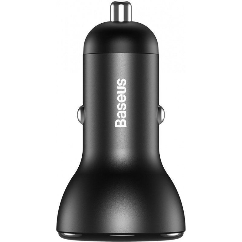 Baseus Distributor - 6953156223165 - BSU1787BLK - Baseus Digital Display car charger + USB-C cable, 2x USB, QC3.0, 45W, 3A (black) - B2B homescreen