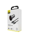 Hurtownia GSM - Ładowarka samochodowa Baseus Digital Display + kabel USB-C, 2x USB, QC3.0, 45W, 3A (czarna) - BSU1787BLK - {ean13} - Hurt