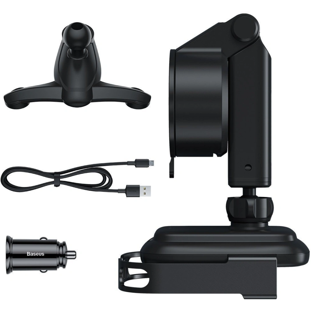 Wholesale Car holder for Baseus Rock-solid phone with 10W wireless charger (black) - BSU1797BLK - {ean13} - Hurt