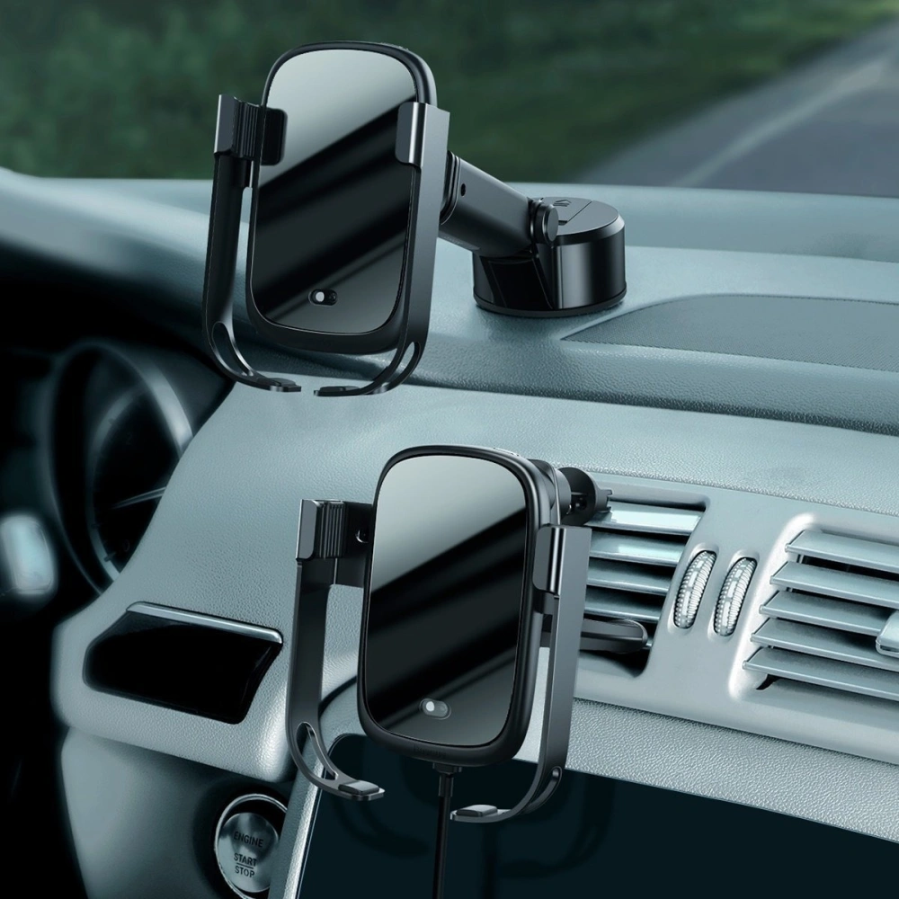 Wholesale Car holder for Baseus Rock-solid phone with 10W wireless charger (black) - BSU1797BLK - {ean13} - Hurt