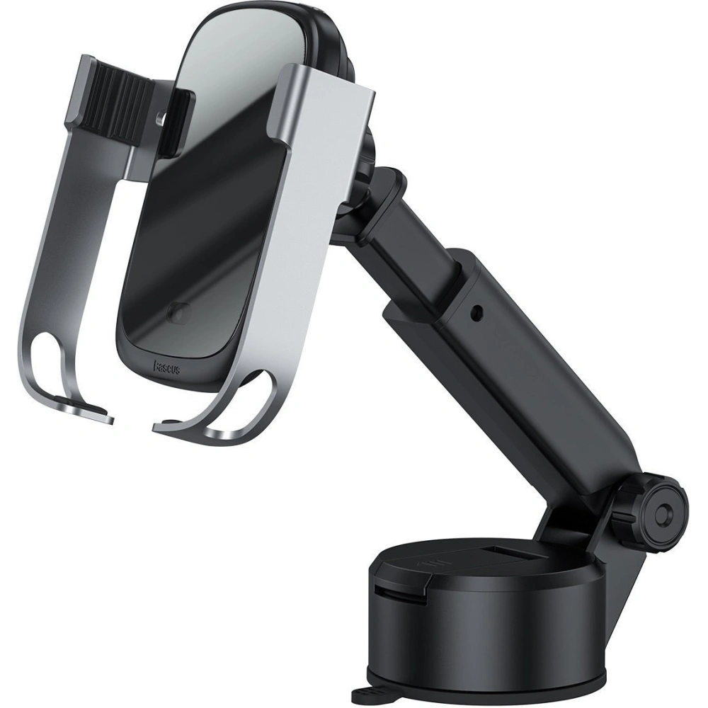 Wholesale Car holder for Baseus Rock-solid phone with 10W wireless charger (silver) - BSU1798SLV - {ean13} - Hurt