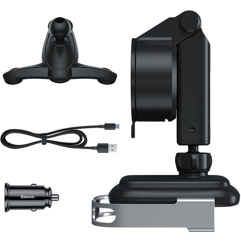 Wholesale Car holder for Baseus Rock-solid phone with 10W wireless charger (silver) - BSU1798SLV - {ean13} - Hurt