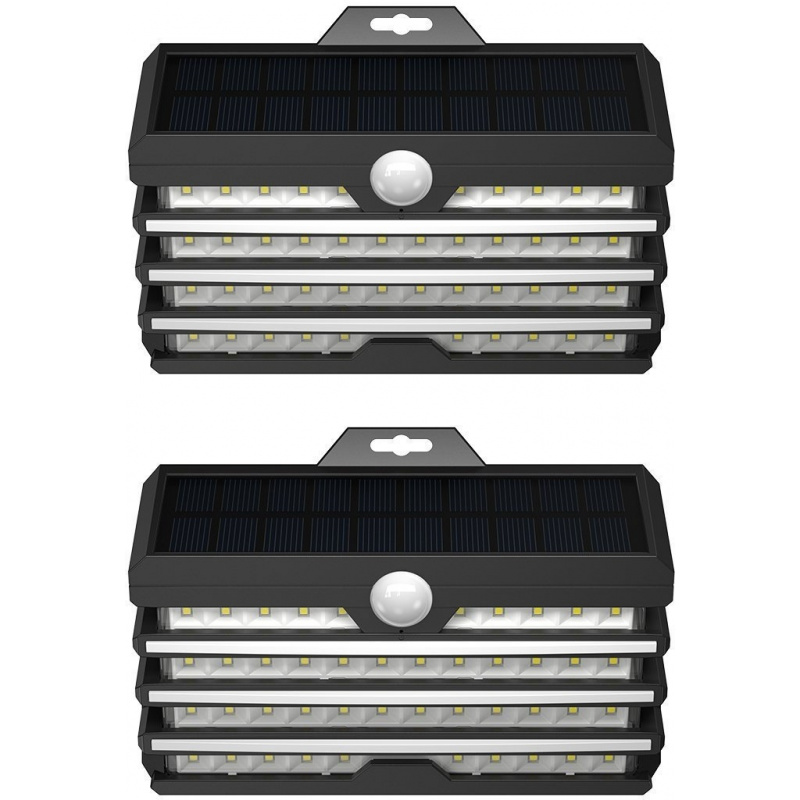 Baseus Distributor - 6953156226791 - BSU1802BLK - External solar LED Baseus lamp with motion detector - 2pcs (black) - B2B homescreen