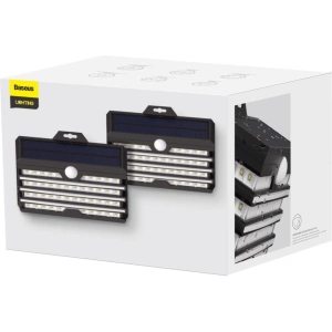 Hurtownia GSM - Außen LED Solarleuchte Baseus mit Bewegungssensor - 2 Stück (schwarz) - BSU1802BLK - {ean13} - Hurt