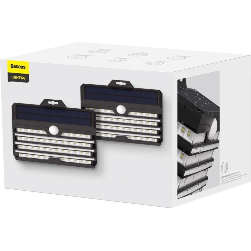 Hurtownia GSM - Außen LED Solarleuchte Baseus mit Bewegungssensor - 2 Stück (schwarz) - BSU1802BLK - {ean13} - Hurt