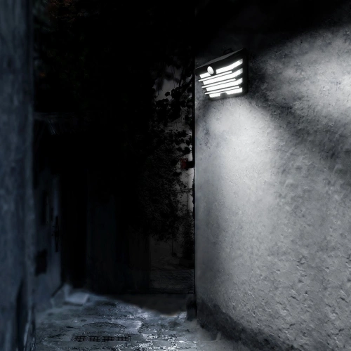 Zewnętrzna lampa solarna LED Baseus z czujnikiem ruchu - 2 sztuki (czarny)