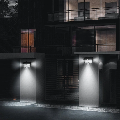 Zewnętrzna lampa solarna LED Baseus z czujnikiem ruchu - 2 sztuki (czarny)