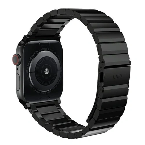 Pasek UNIQ Strova Apple Watch 4/5/6/7/SE/8/9/Ultra 44/45/49mm Stainless Steel czarny/midnight black