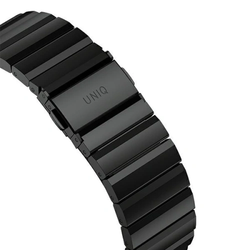 Pasek UNIQ Strova Apple Watch 4/5/6/7/SE/8/9/Ultra 44/45/49mm Stainless Steel czarny/midnight black