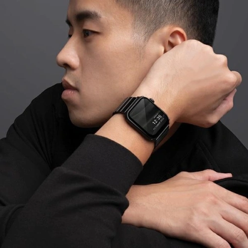 Pasek UNIQ Strova Apple Watch 4/5/6/7/SE/8/9/Ultra 44/45/49mm Stainless Steel czarny/midnight black