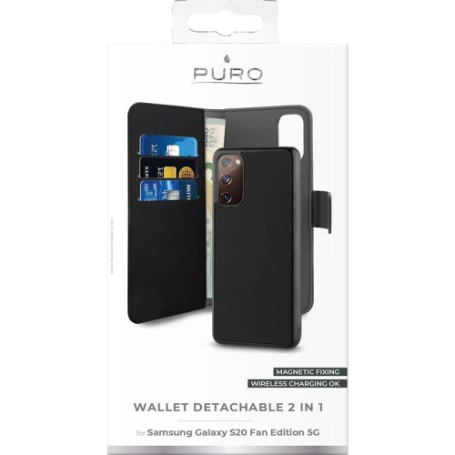 Etui PURO Wallet Detachable 2w1 Samsung Galaxy S20 FE (czarny)
