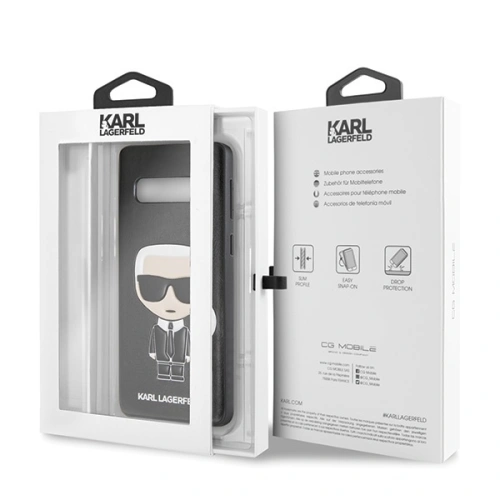 Etui Karl Lagerfeld KLHCS10IKPUBK Samsung Galaxy S10 hardcase czarny/black Iconic Karl Embossed