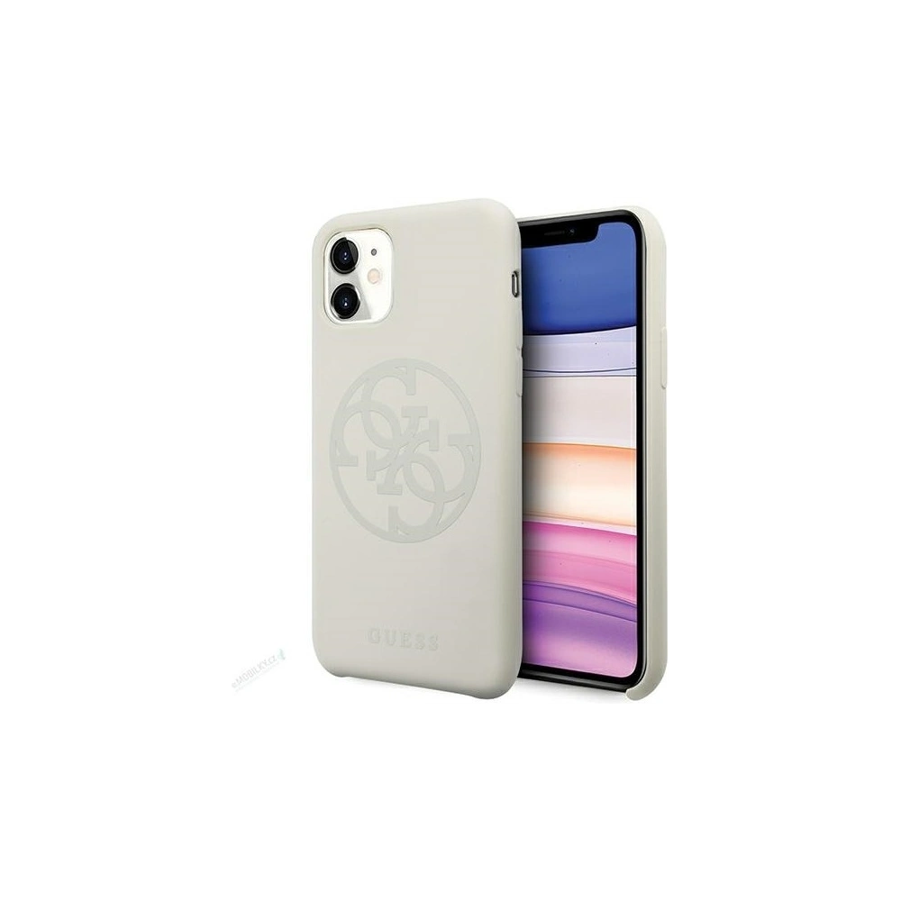 Wholesale Guess GUHCN61LS4GLG Apple iPhone 11 white hard case Silicone 4G Tone On Tone - GUE659WHT - {ean13} - Hurt