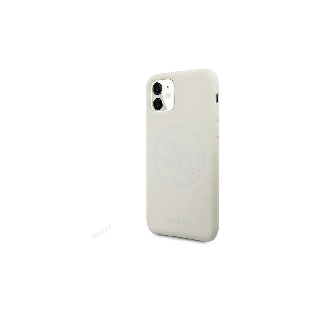 Wholesale Guess GUHCN61LS4GLG Apple iPhone 11 white hard case Silicone 4G Tone On Tone - GUE659WHT - {ean13} - Hurt