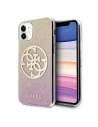 Guess GUHCN61PCUGLPGG Apple iPhone 11 gold pink hard case Glitter 4G Circle Logo