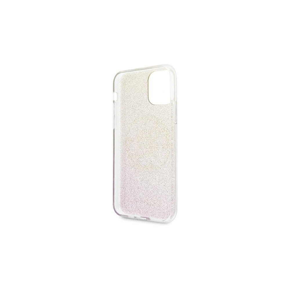 Wholesale Guess GUHCN61PCUGLPGG Apple iPhone 11 gold pink hard case Glitter 4G Circle Logo - GUE660RS - {ean13} - Hurt