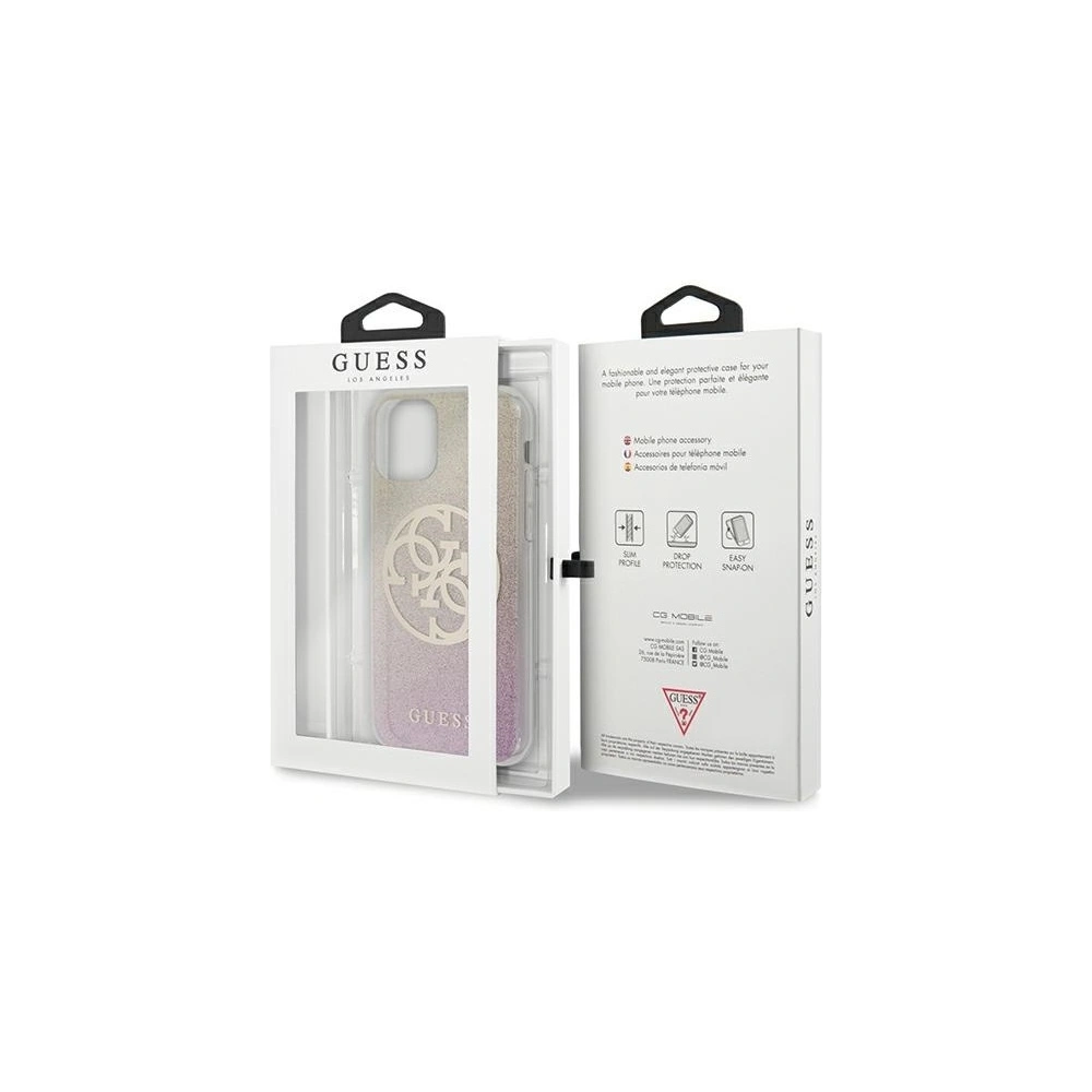 Wholesale Guess GUHCN61PCUGLPGG Apple iPhone 11 gold pink hard case Glitter 4G Circle Logo - GUE660RS - {ean13} - Hurt