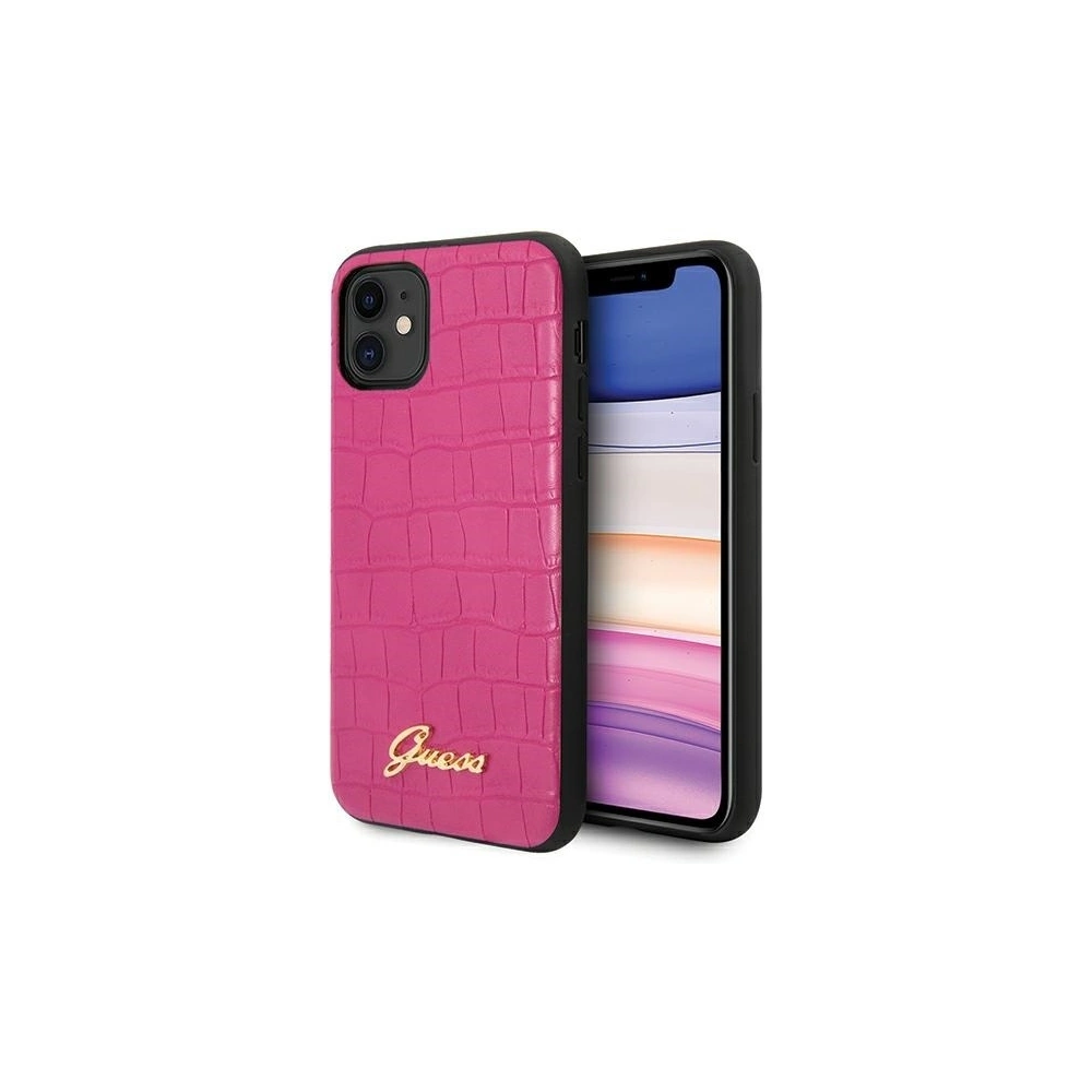 Hurtownia GSM - Etui Guess GUHCN61PCUMLCRPI Apple iPhone 11 różowy/pink Croco Collection - GUE661PNK - {ean13} - Hurt
