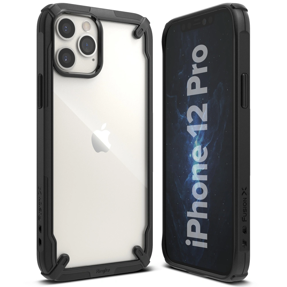 Hurtownia GSM - Etui Ringke Fusion-X Apple iPhone 12/12 Pro Černá - RGK1257BLK - {ean13} - Hurt