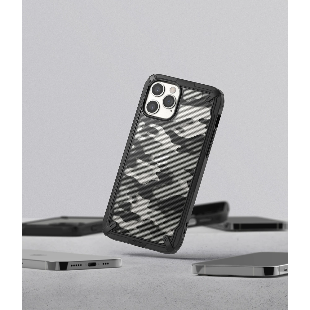 Hurtownia GSM - Etui Ringke Fusion-X Design Apple iPhone 12/12 Pro Camo (Moro) Černá - RGK1258BLK - {ean13} - Hurt