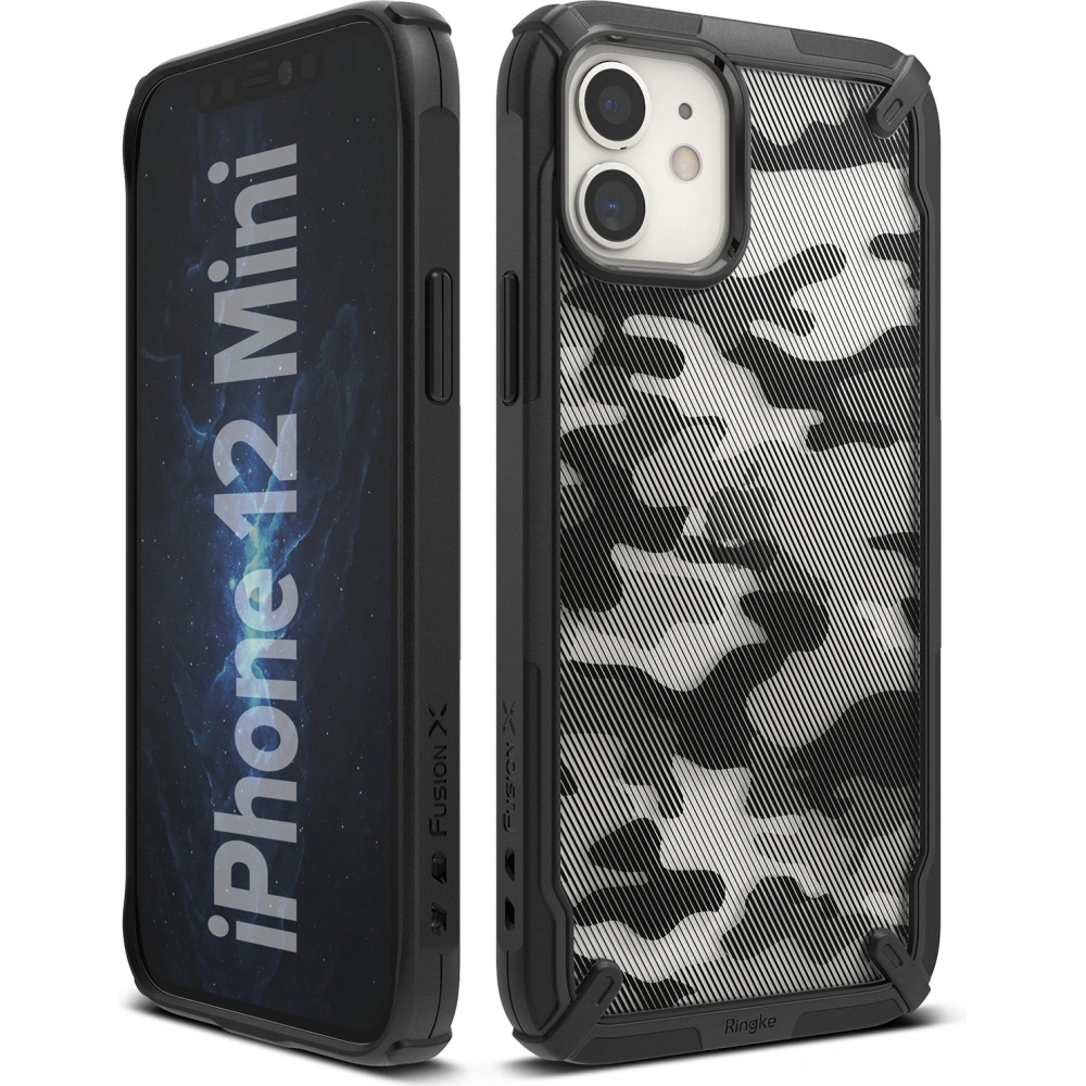Wholesale Ringke Fusion-X Design Apple iPhone 12 mini Camo Black - RGK1252BLK - {ean13} - Hurt