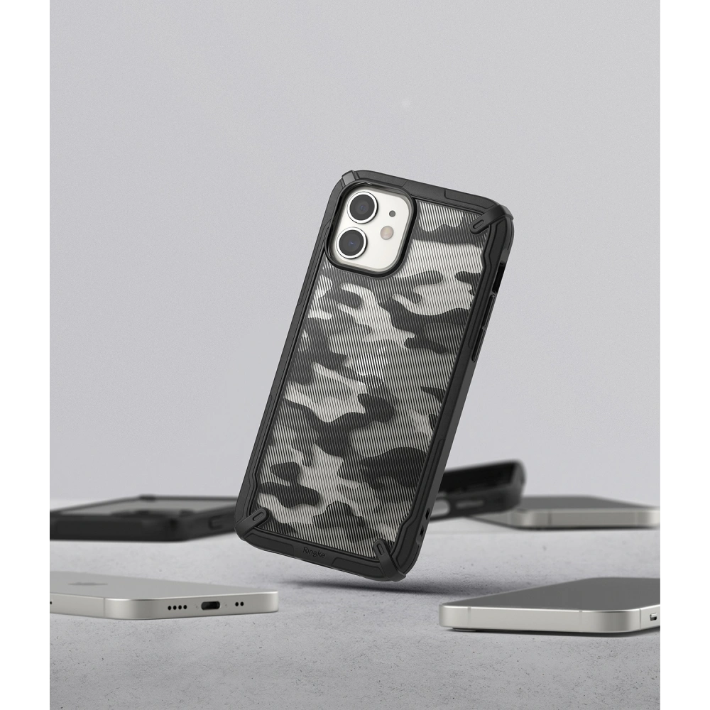 Hurtownia GSM - Etui Ringke Fusion-X Design Apple iPhone 12 mini Camo (Moro) černé - RGK1252BLK - {ean13} - Hurt