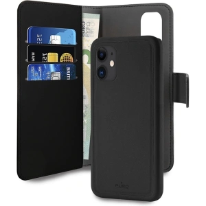 Etui PURO Wallet Detachable 2w1 Apple iPhone 12 mini (czarny)