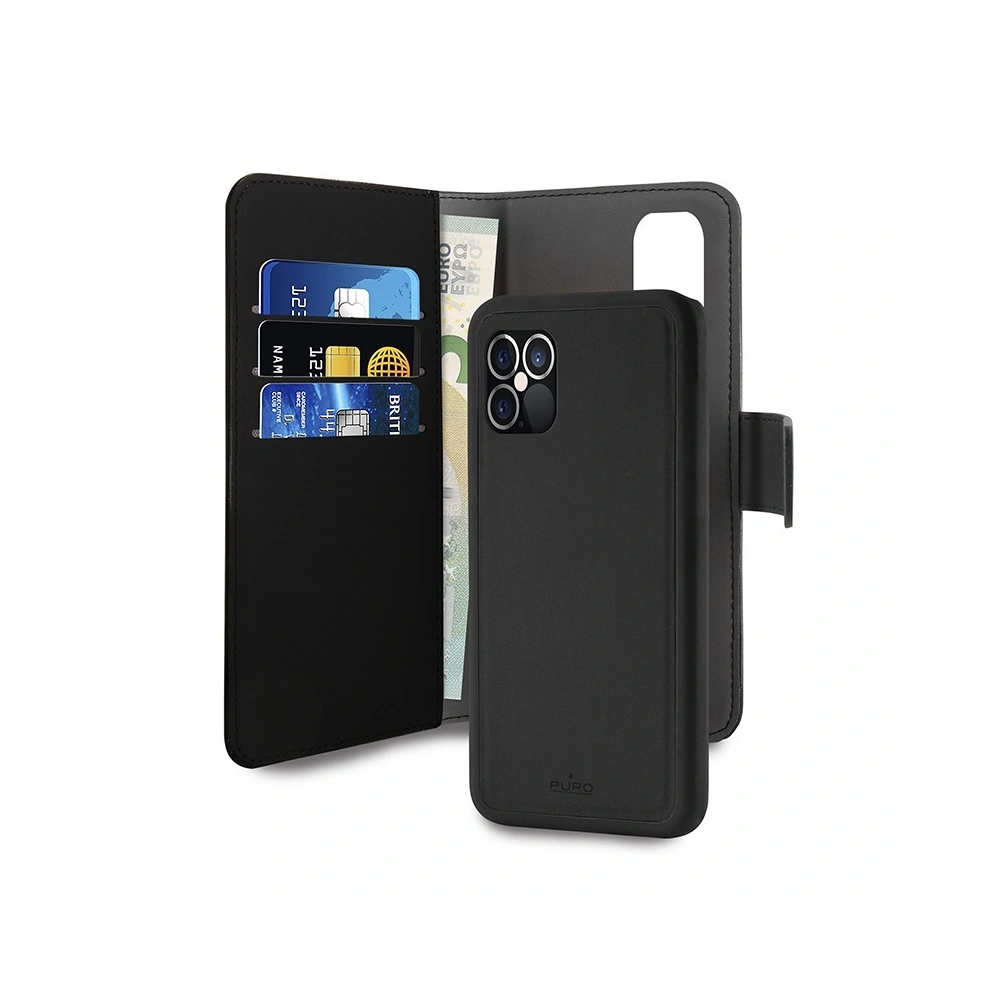 Hurtownia GSM - Etui PURO Wallet Detachable 2w1 Apple iPhone 12/12 Pro (czarny) - PUR347BLK - {ean13} - Hurt