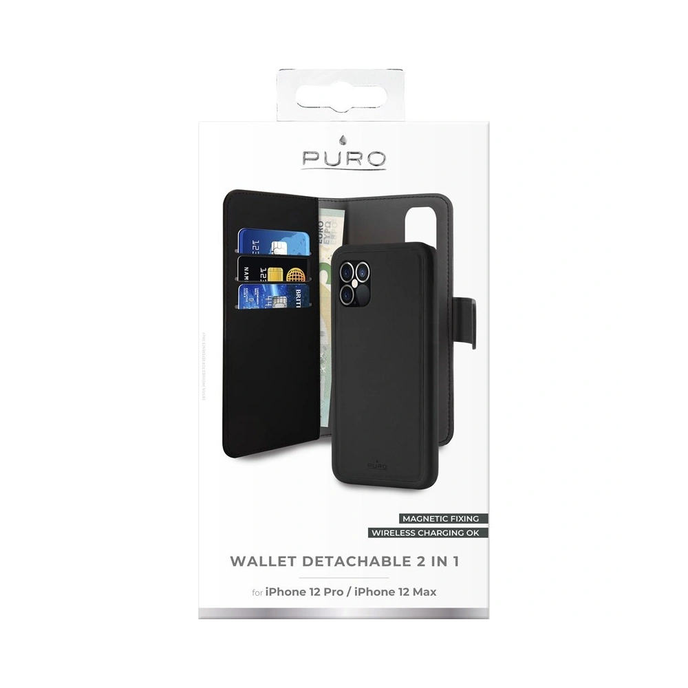 Hurtownia GSM - Etui PURO Wallet Detachable 2w1 Apple iPhone 12/12 Pro (czarny) - PUR347BLK - {ean13} - Hurt