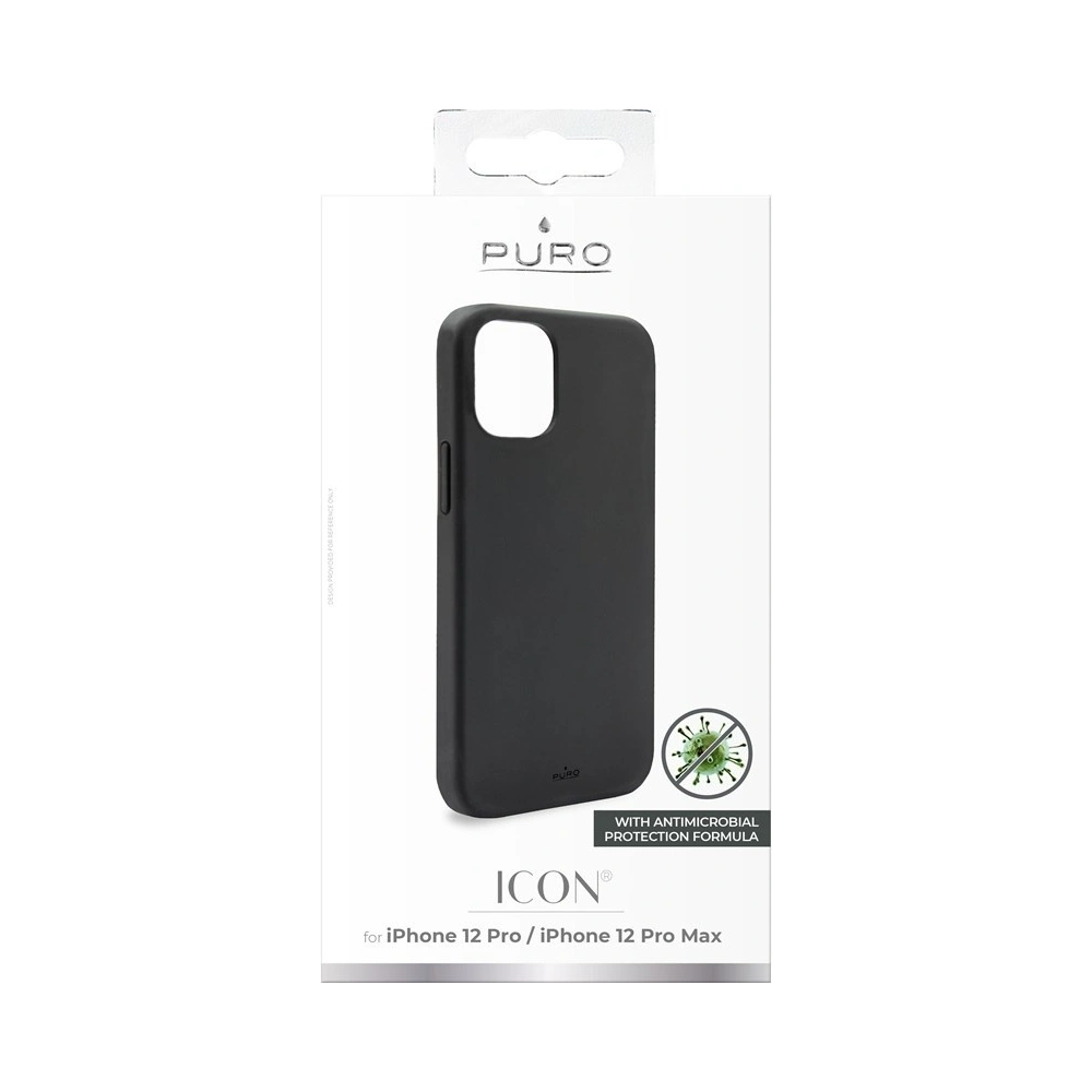 Hurtownia GSM - Etui PURO ICON Anti-Microbial Cover Apple iPhone 12/12 Pro (czarny) - PUR352BLK - {ean13} - Hurt
