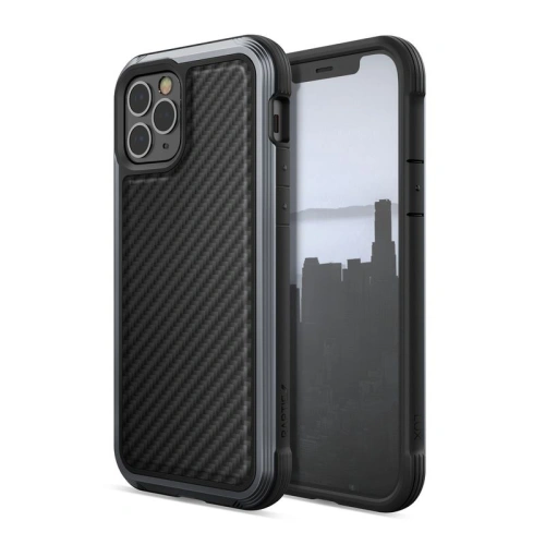 Etui aluminiowe X-Doria Raptic Lux Apple iPhone 12/12 Pro (Drop test 3m) (Black Carbon Fiber)