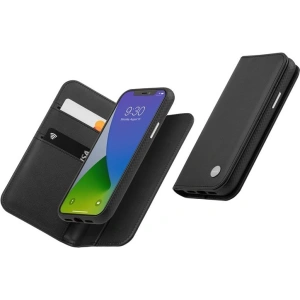 Etui Moshi Overture 2w1 Apple iPhone 12/12 Pro z kieszeniami na karty + stand up (system SnapTo) (Jet Black)
