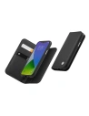 Etui Moshi Overture 2w1 Apple iPhone 12/12 Pro z kieszeniami na karty + stand up (system SnapTo) (Jet Black)